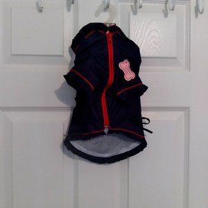 Introducing the MonkeyDaze Navy Blue Pet Jacket with Red Trim: The Perfect Blend